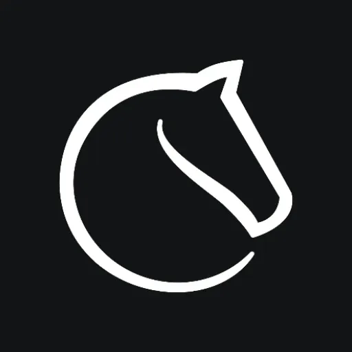 Lichess app icon with a white horse-head outline on a near-black square