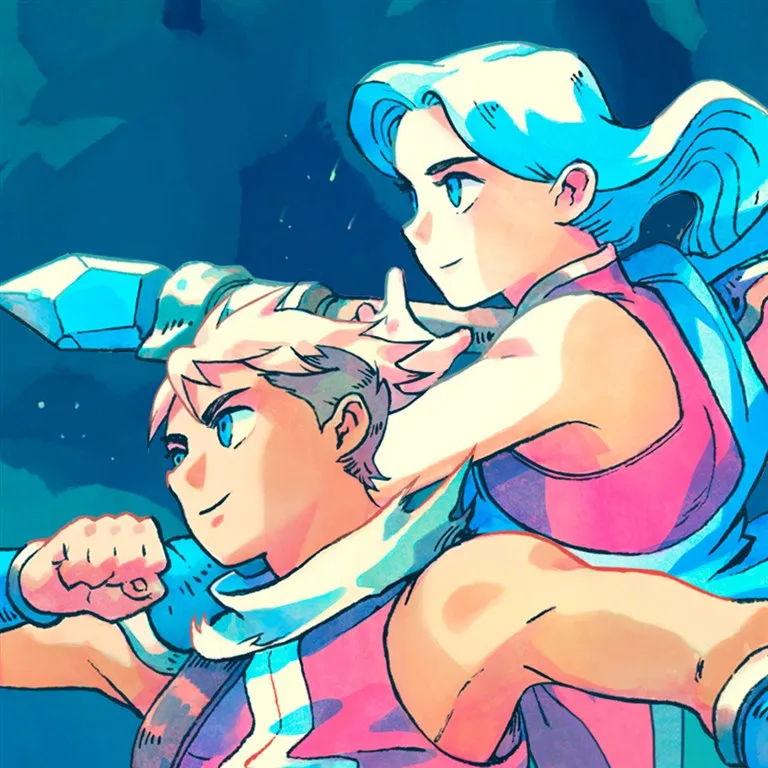 Official square Sea of Stars artwork showing Valere and Zale