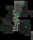Shattered Pixel Dungeon promotional screenshot of a Warrior facing a snake beside a sewer doorway