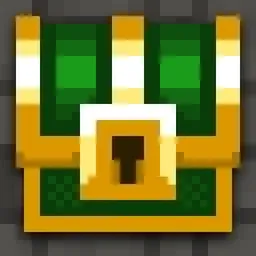 Shattered Pixel Dungeon app icon depicting a green chest with gold trim and a central keyhole